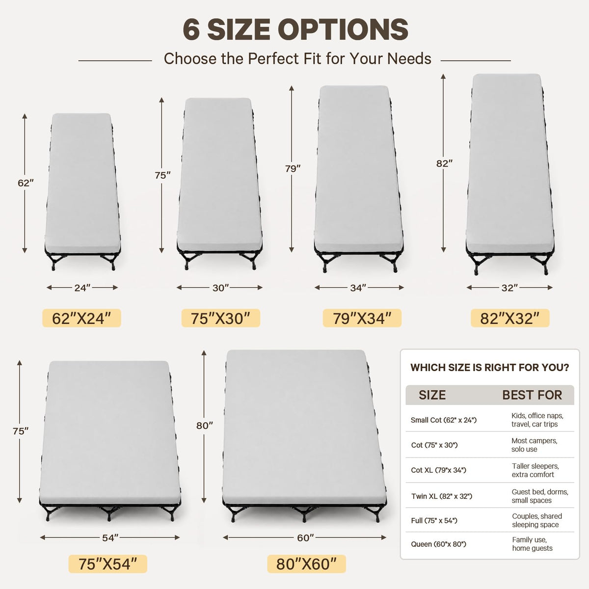 2 Inch Memory Foam Camping Cot Pad T62455