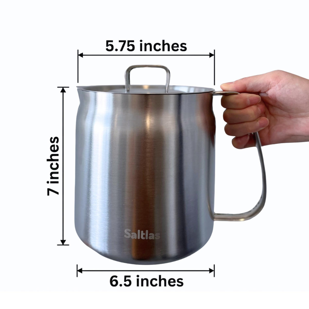 304 Stainless Steel Deep Fryer Pot with Basket and Oil Strainer, 3.5 L B9277