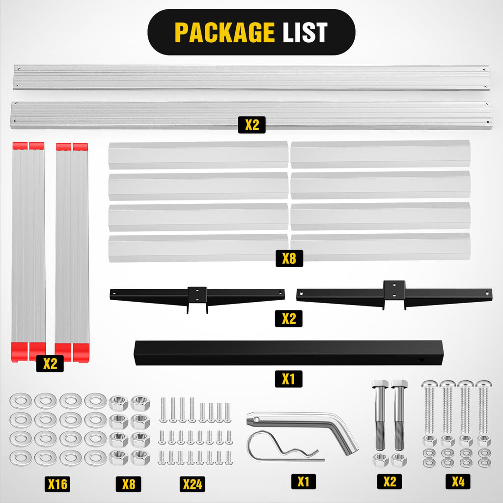 Aluminum Hitch Cargo Carrier 60" x 22" x 3.25" 500 lbs Cargo Basket for 2" Receiver E167016
