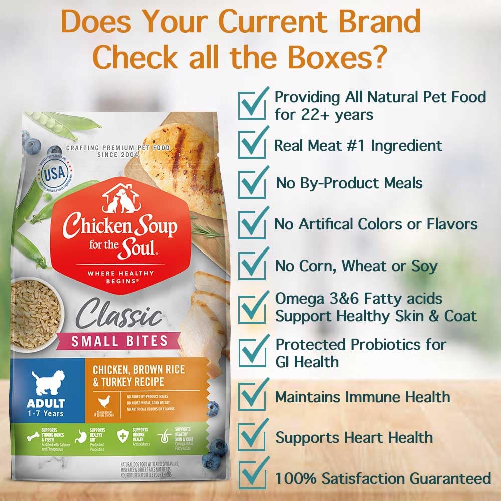 Natural Premium Small Bites Adult Dry Dog Food, Chicken, Brown Rice & Turkey 28lb K173261