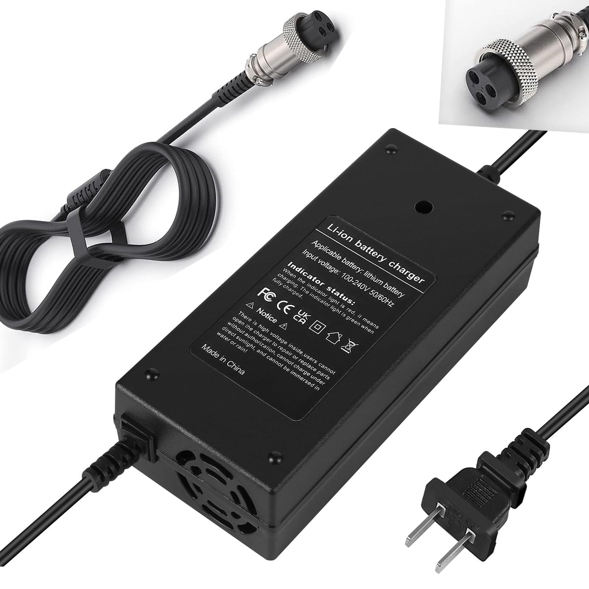 54.6V 2A 3 Prong Scooter Charger for 48V Lithium Battery V944214
