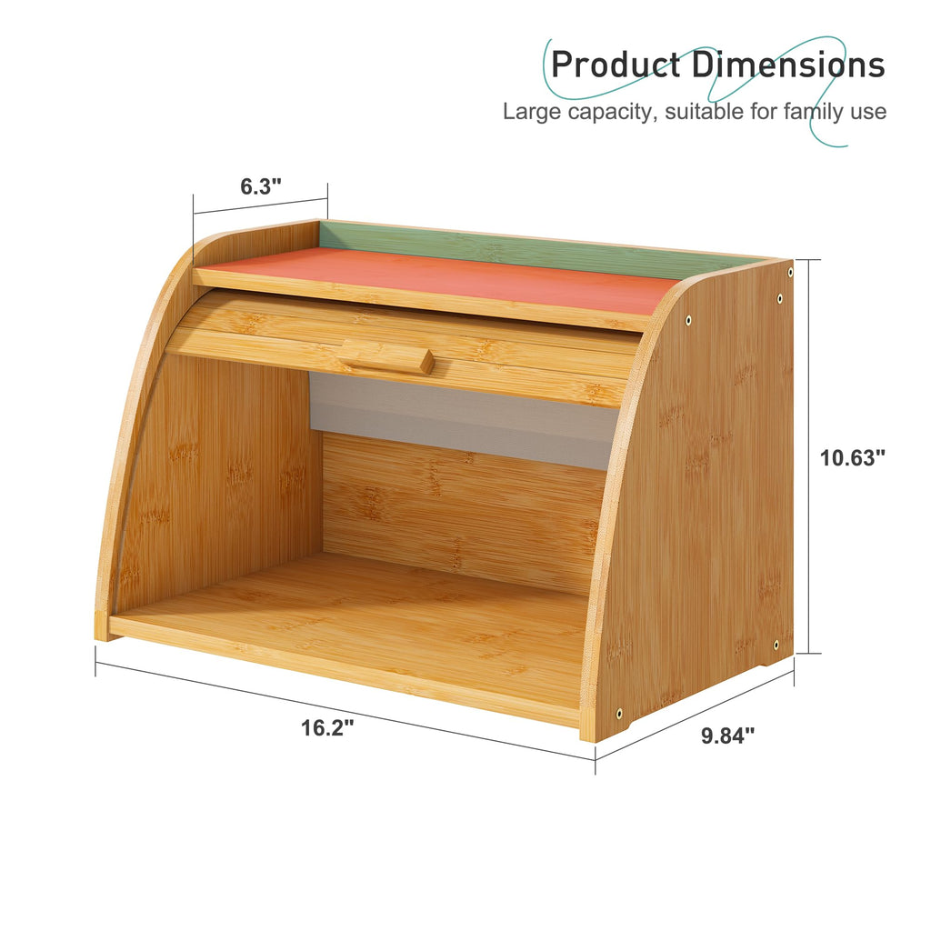 Large Bamboo Wood Bread Box H8440