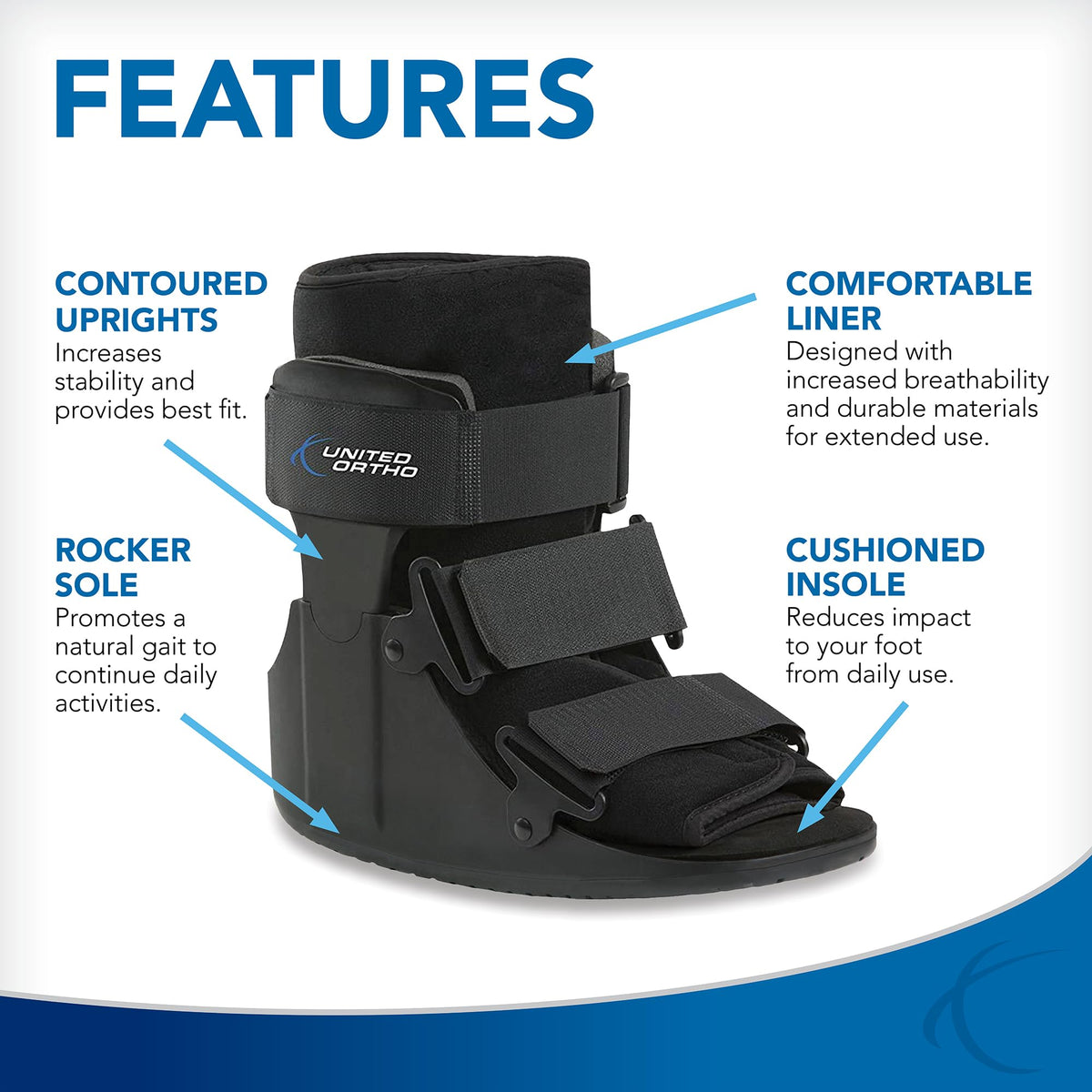 Short Cam Walker Fracture Boot Small Black A841