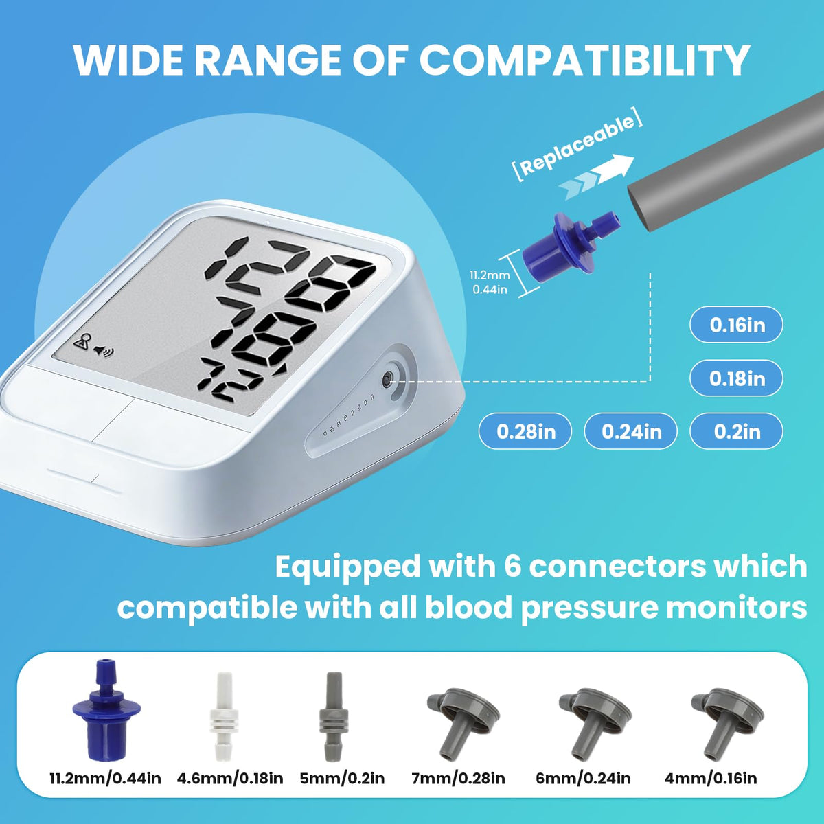 Extra Large Blood Pressure Cuff Replacement, 8.7"-23.6" Adjustable Upper Arm Cuff Q6348