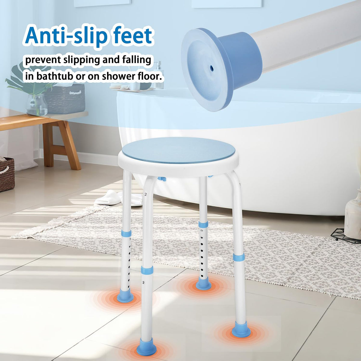 Foldable Adjustable Swivel Bath Seat Shower Chair Stool O189