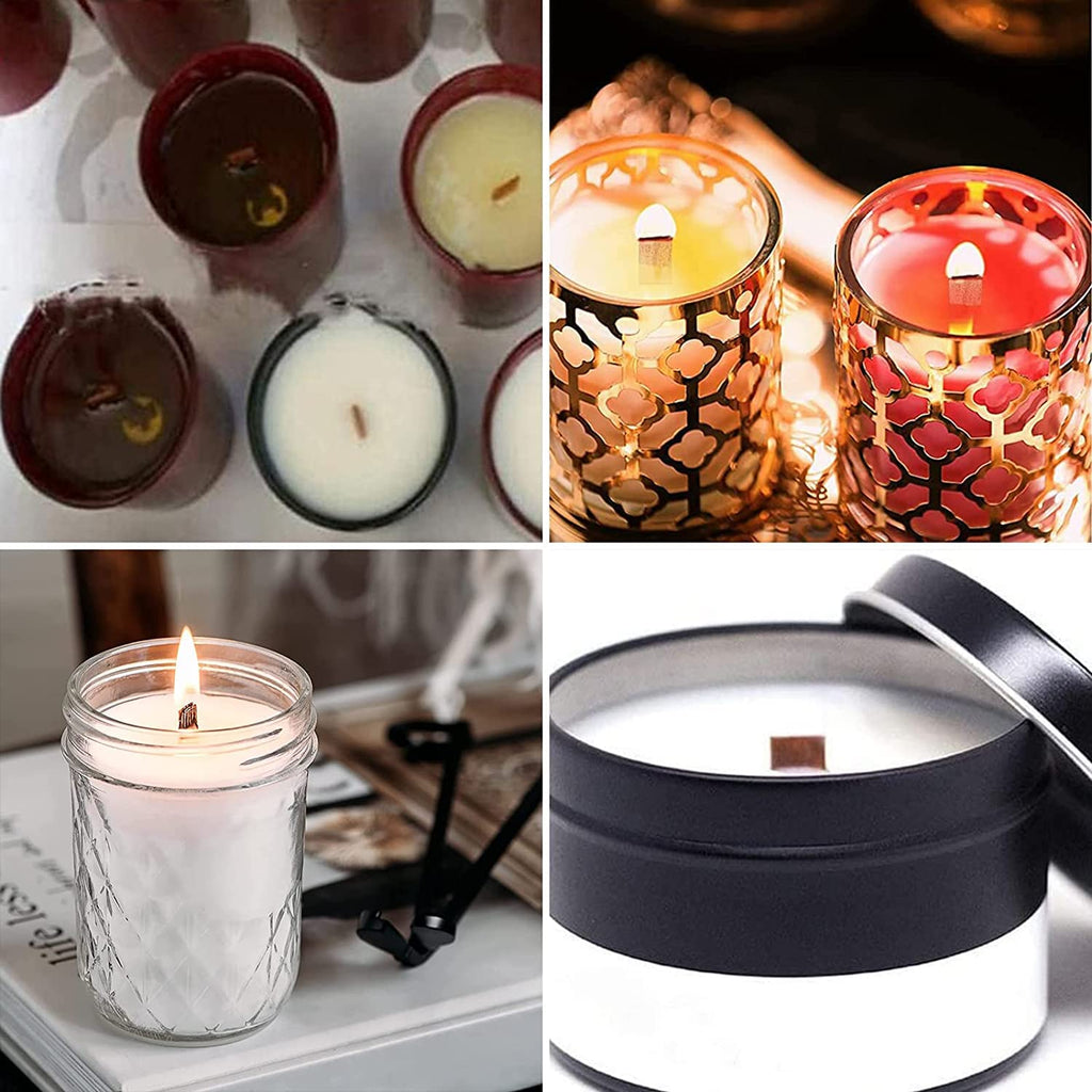 100 pcs 6 inch Wooden Candle Wicks with Metal Base Clip Y134111