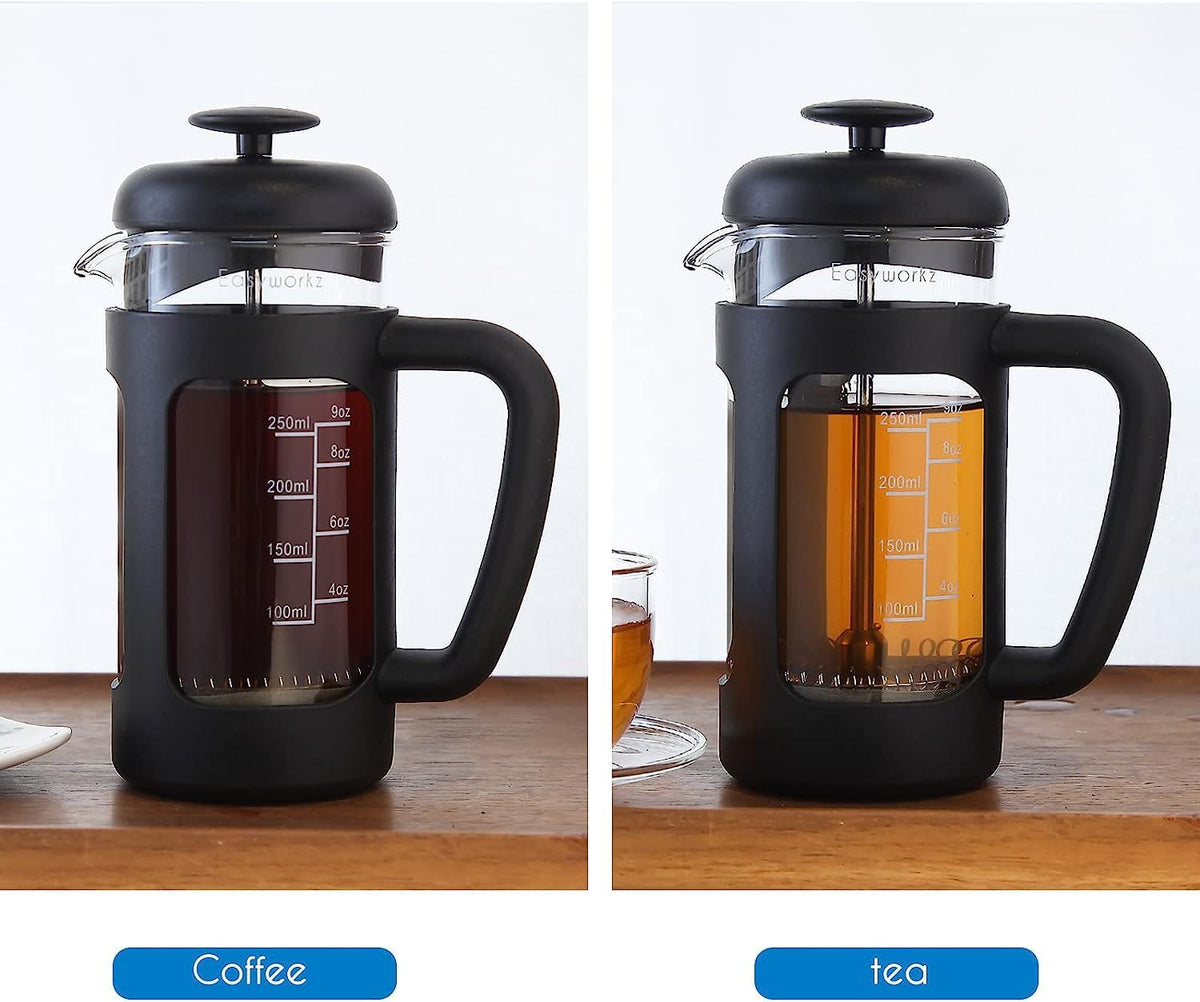 French Press 12 oz, Stainless Steel Espresso Cups 5 oz Set of 2 G805