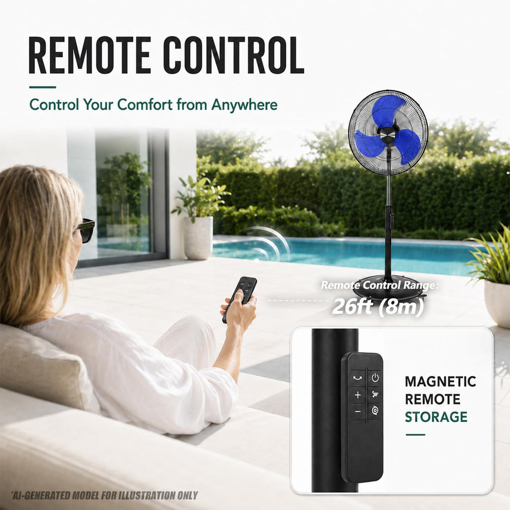20 Inch Oscillating Pedestal Fan with Remote Control F97182