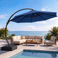 12FT Curvy Cantilever Patio Umbrella with Base O74597