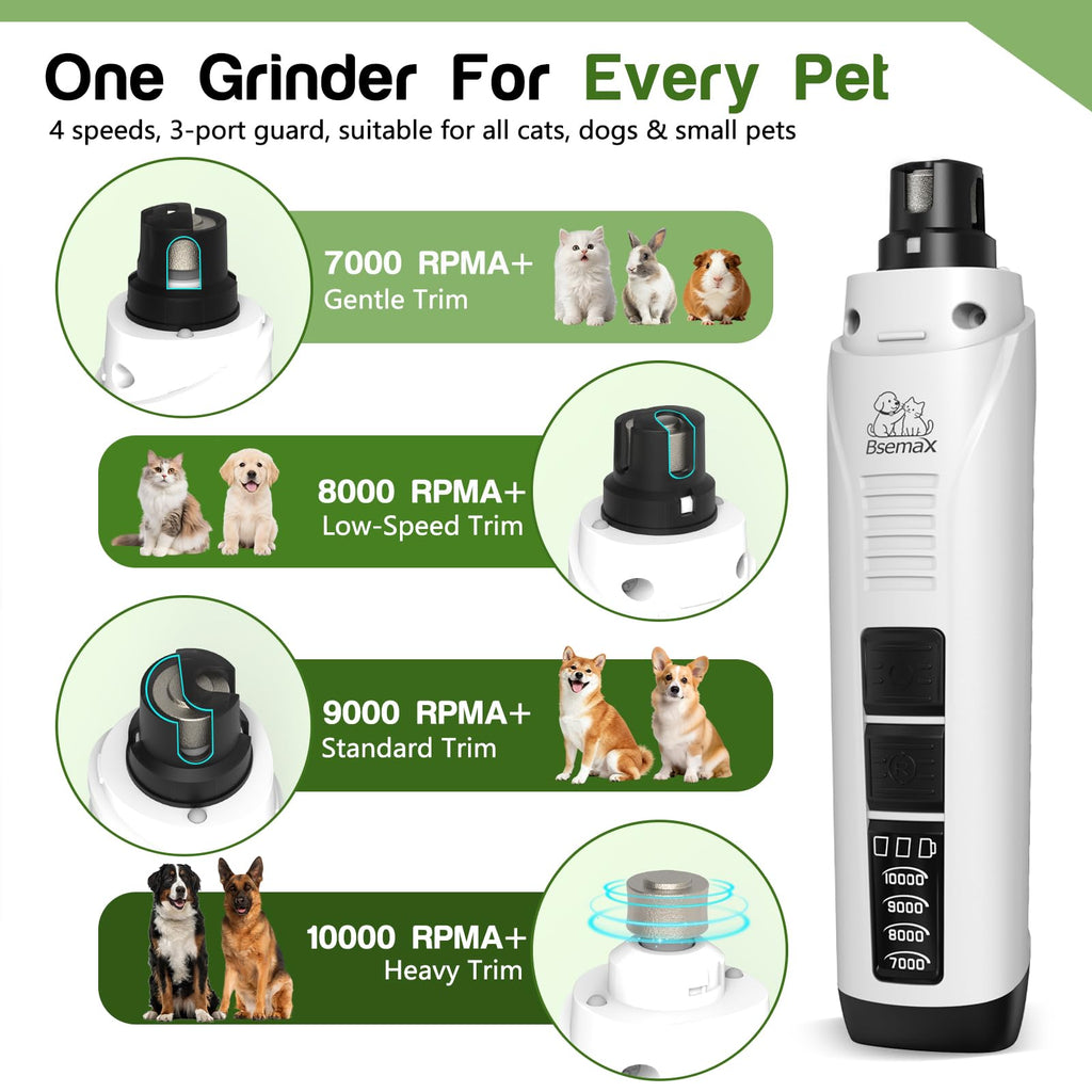 4-Speed Rechargeable Quiet Electric Dog Nail Grinder T766344