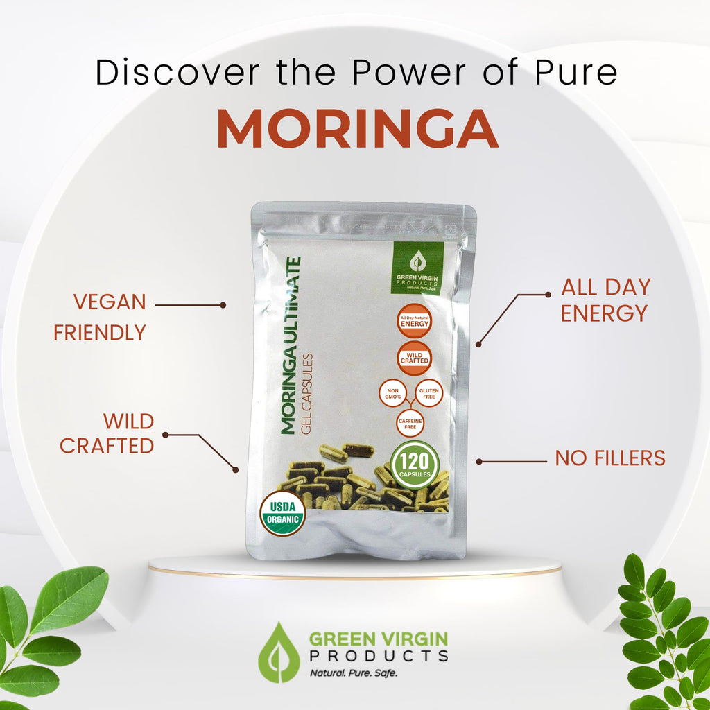 Organic Moringa Leaf Powder Vegan Capsules X145