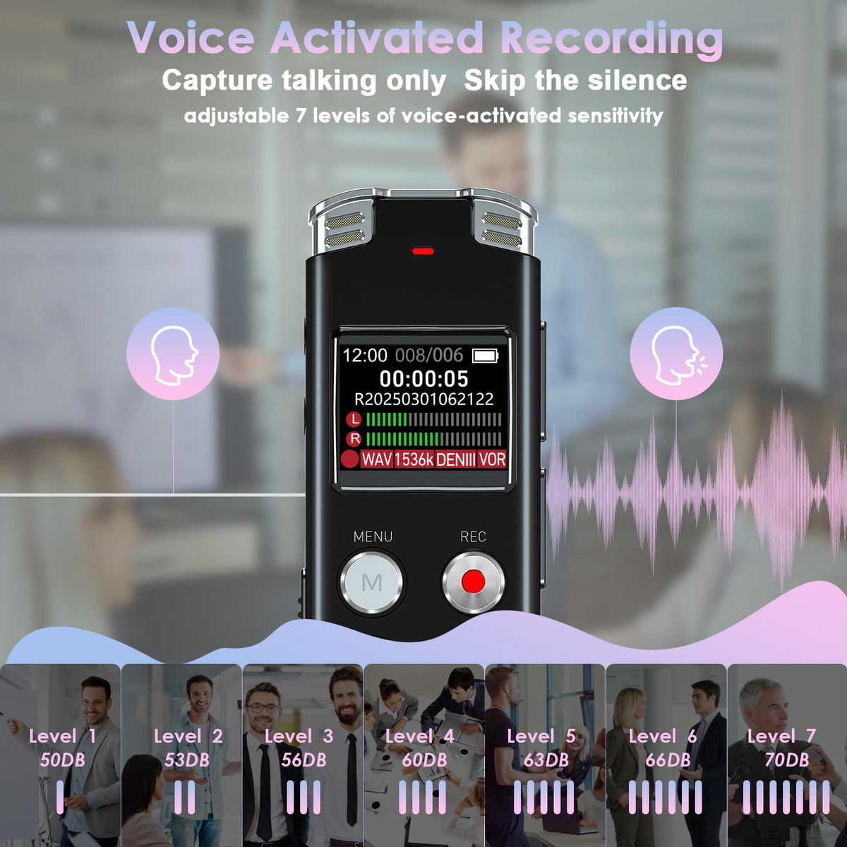 64GB Digital Voice Recorder with Playback K5347