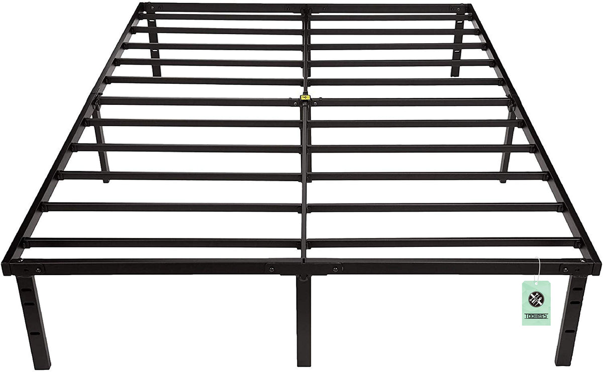 Queen Size Black Steel Platform Bed Frame J187332