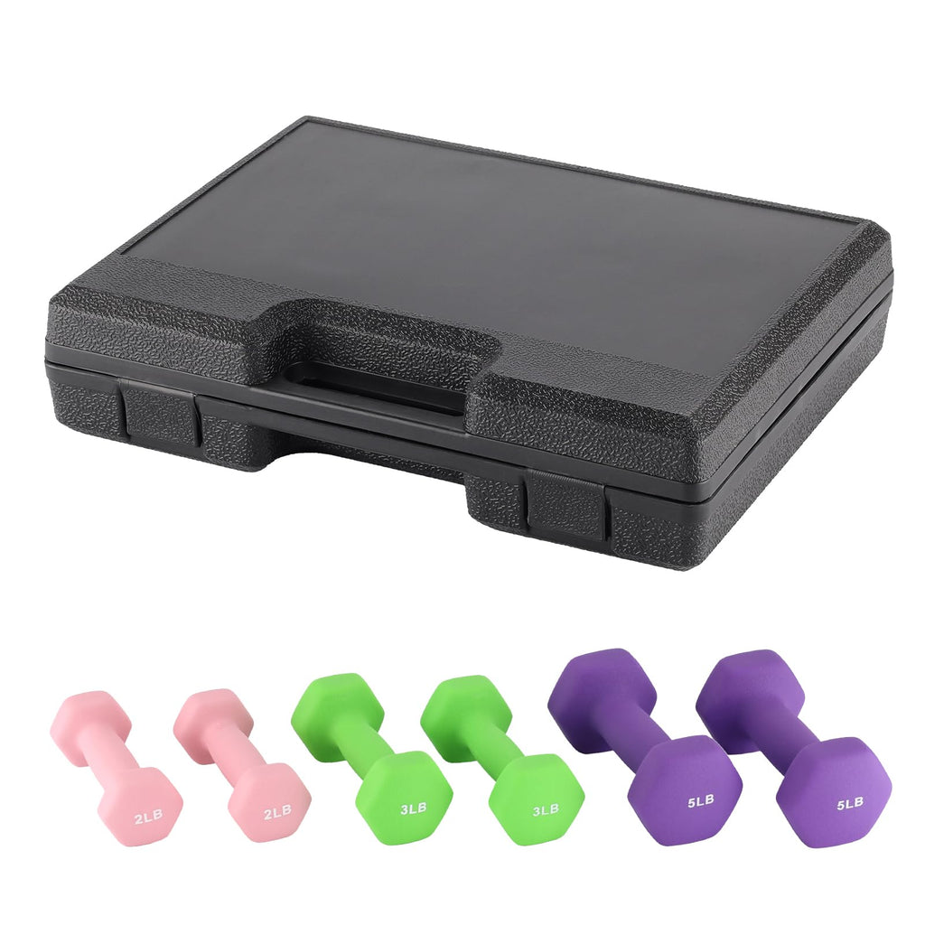 Neoprene Hex Dumbbell Set with Rack I496