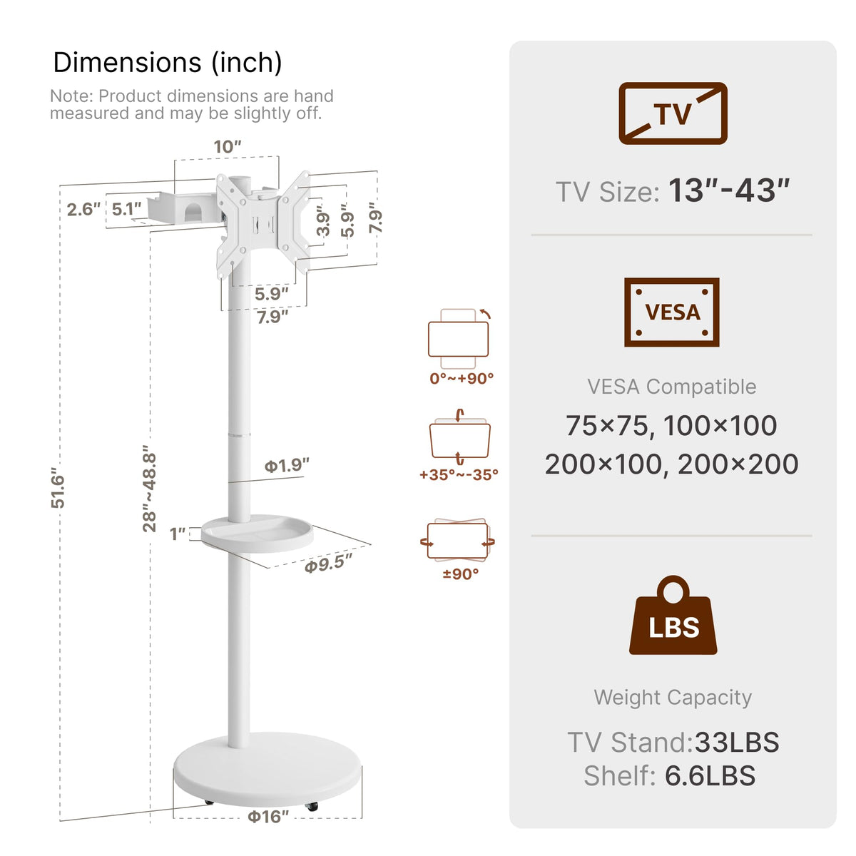 White Rolling TV Stand P657229