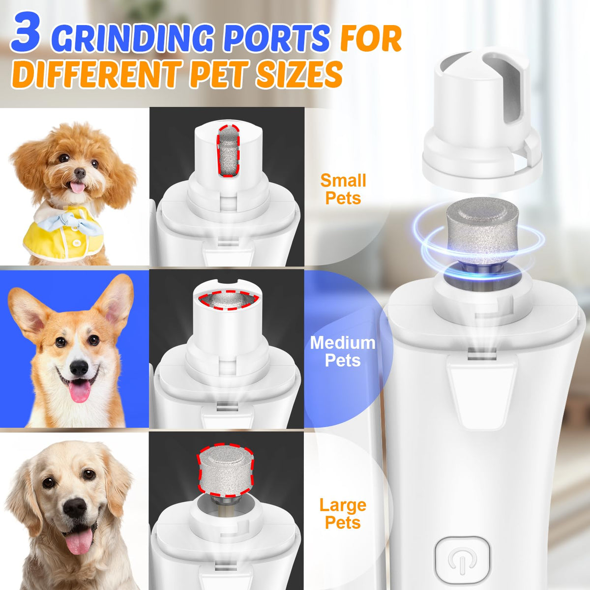 2-in-1 Dog Cat Nail Clippers and Grinder with Light U482378