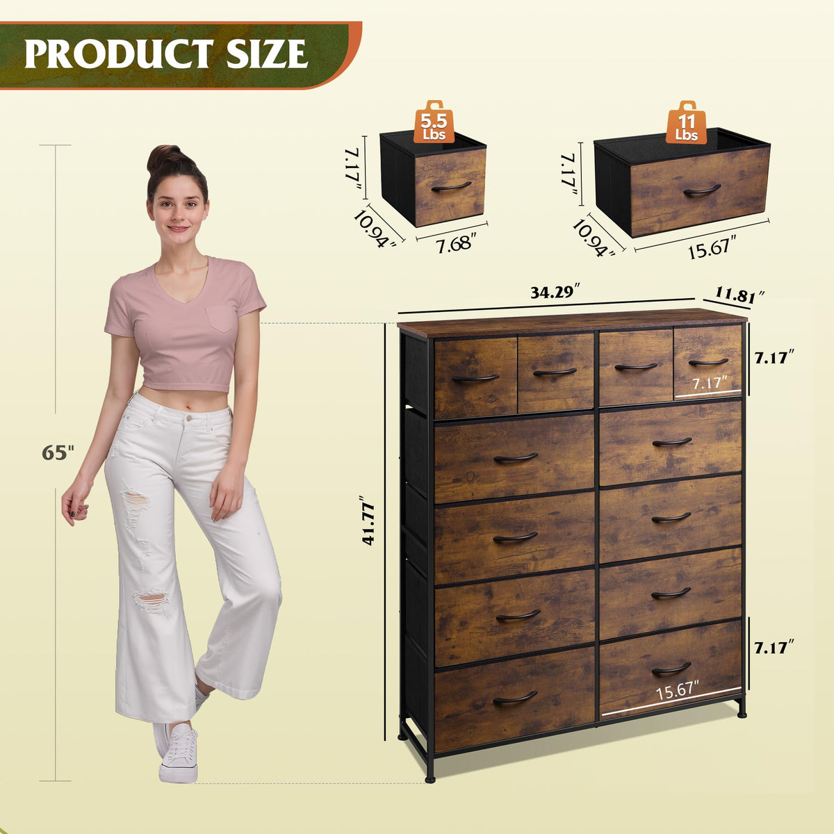 12 Drawer Fabric Dresser Storage Chest A58057