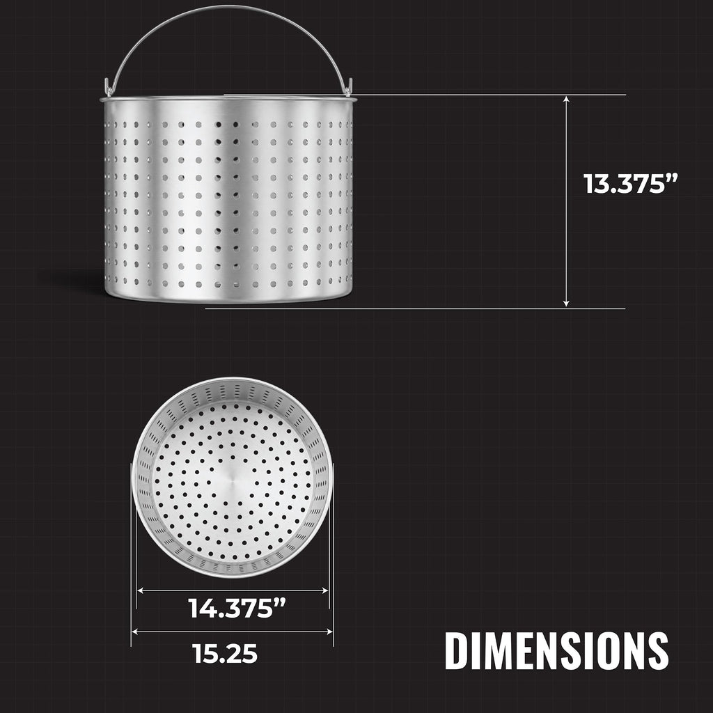 60Qt Aluminum Stock Pot with Strainer and Lid V32746