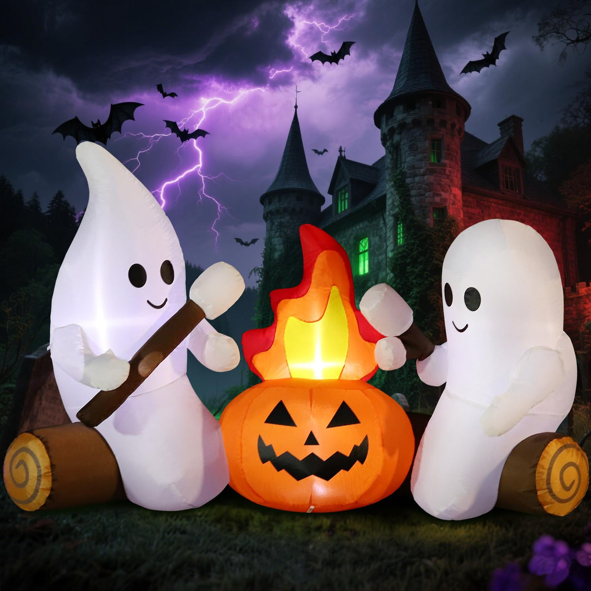 6FT Inflatable Halloween Decorations with Built-in LEDs J130