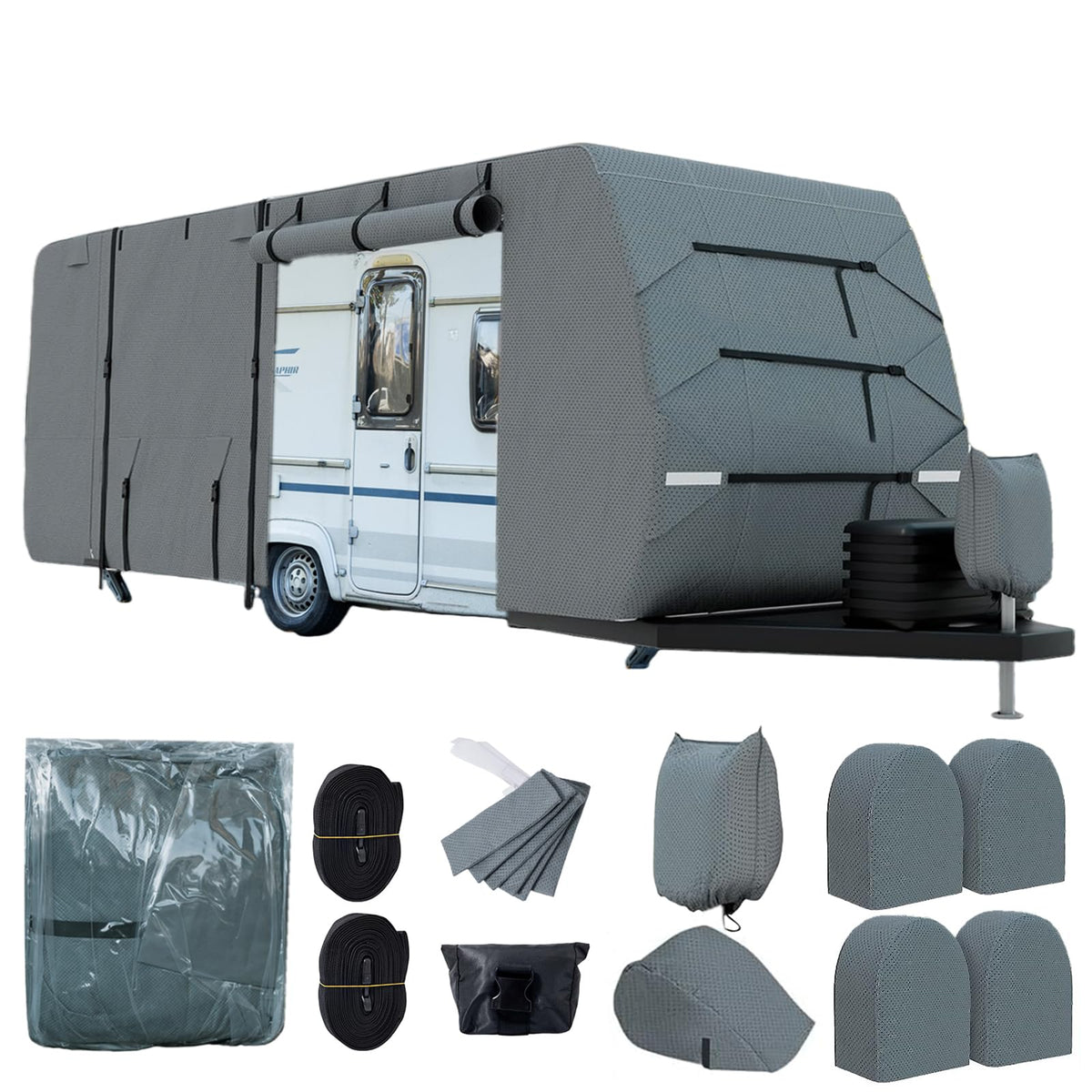 7 Layers Heavy Duty Travel Trailer RV Cover 16-18FT O4328