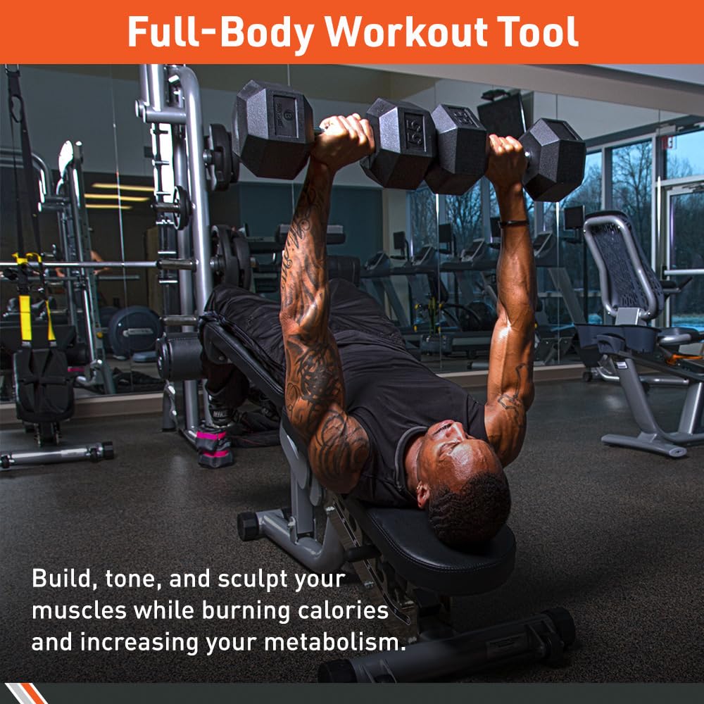 Rubber Encased Hex Dumbbell Pair M2719