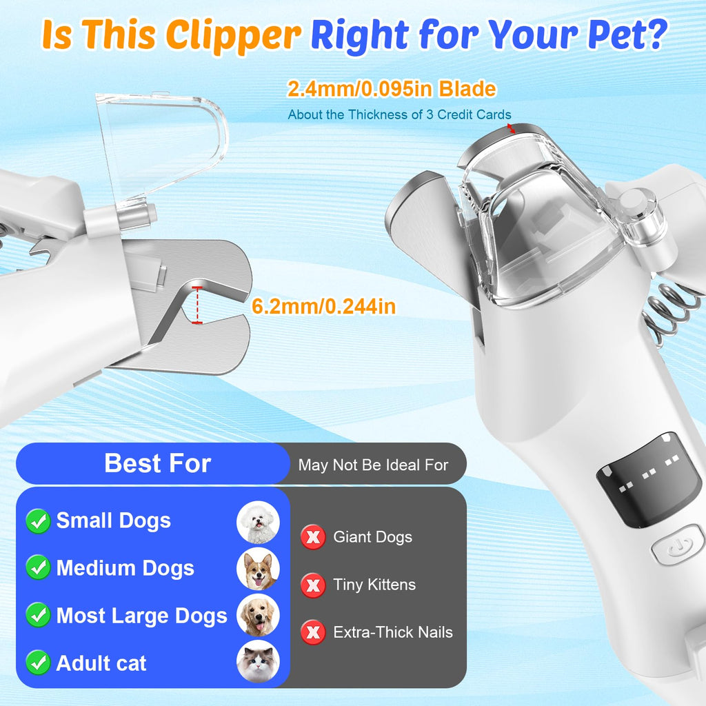 2-in-1 Dog Cat Nail Clippers and Grinder with Light U482378