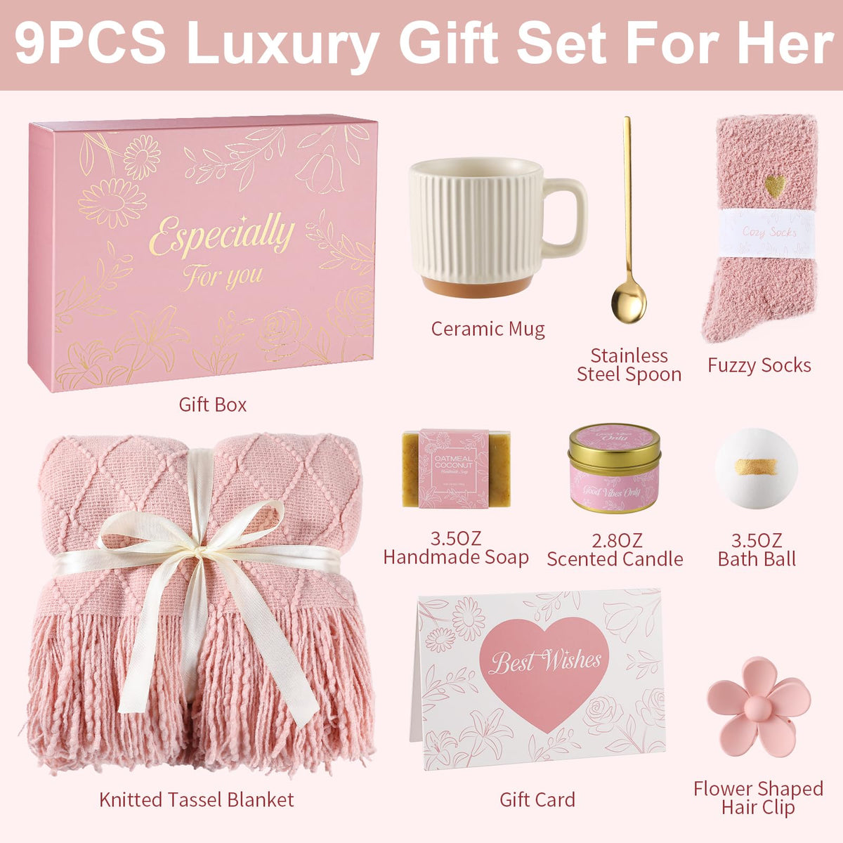 Get Well Soon Gifts Baskets for Women (Pink) G20775