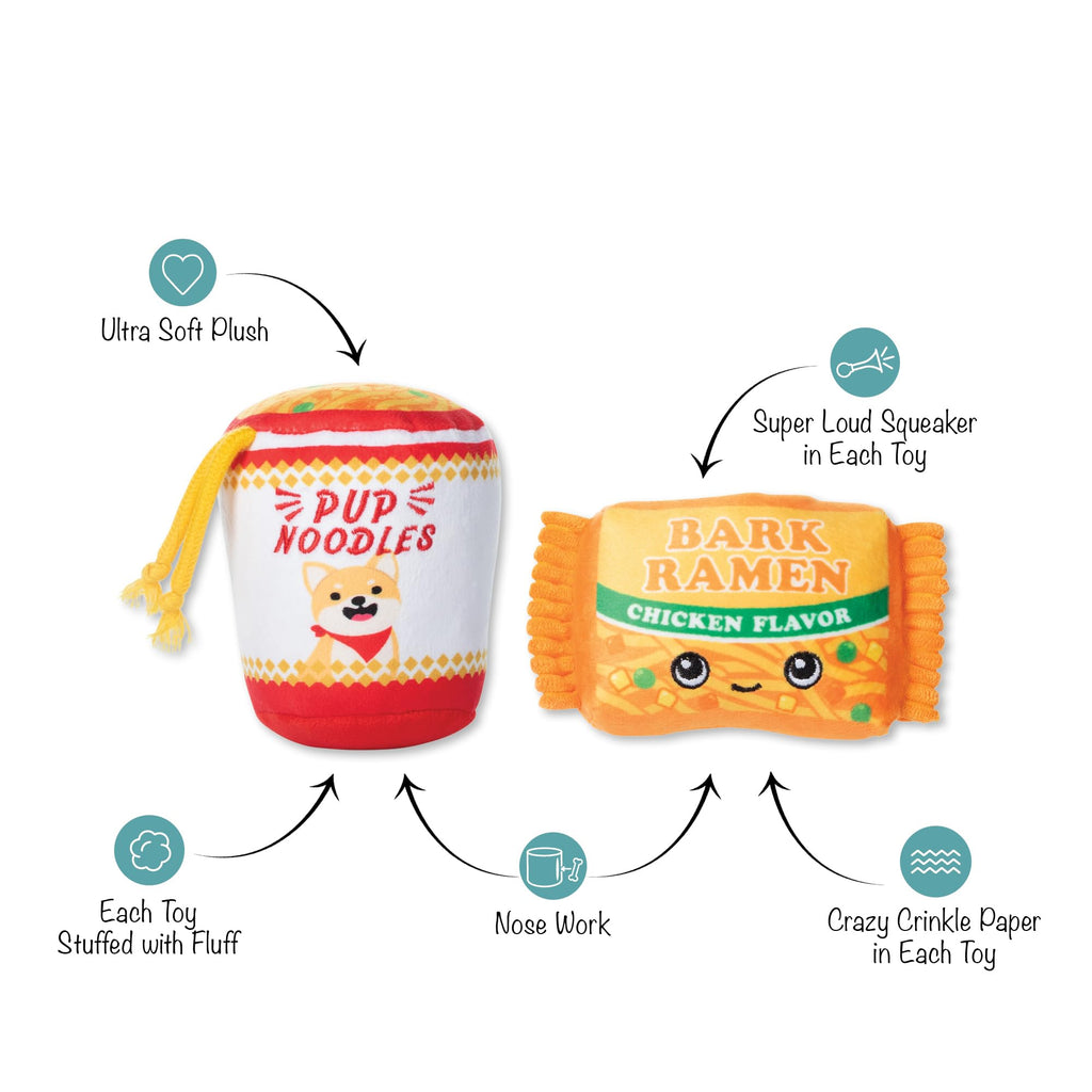 Plush Dog Toy Set with Treat Pockets, 2 Piece Set Z570