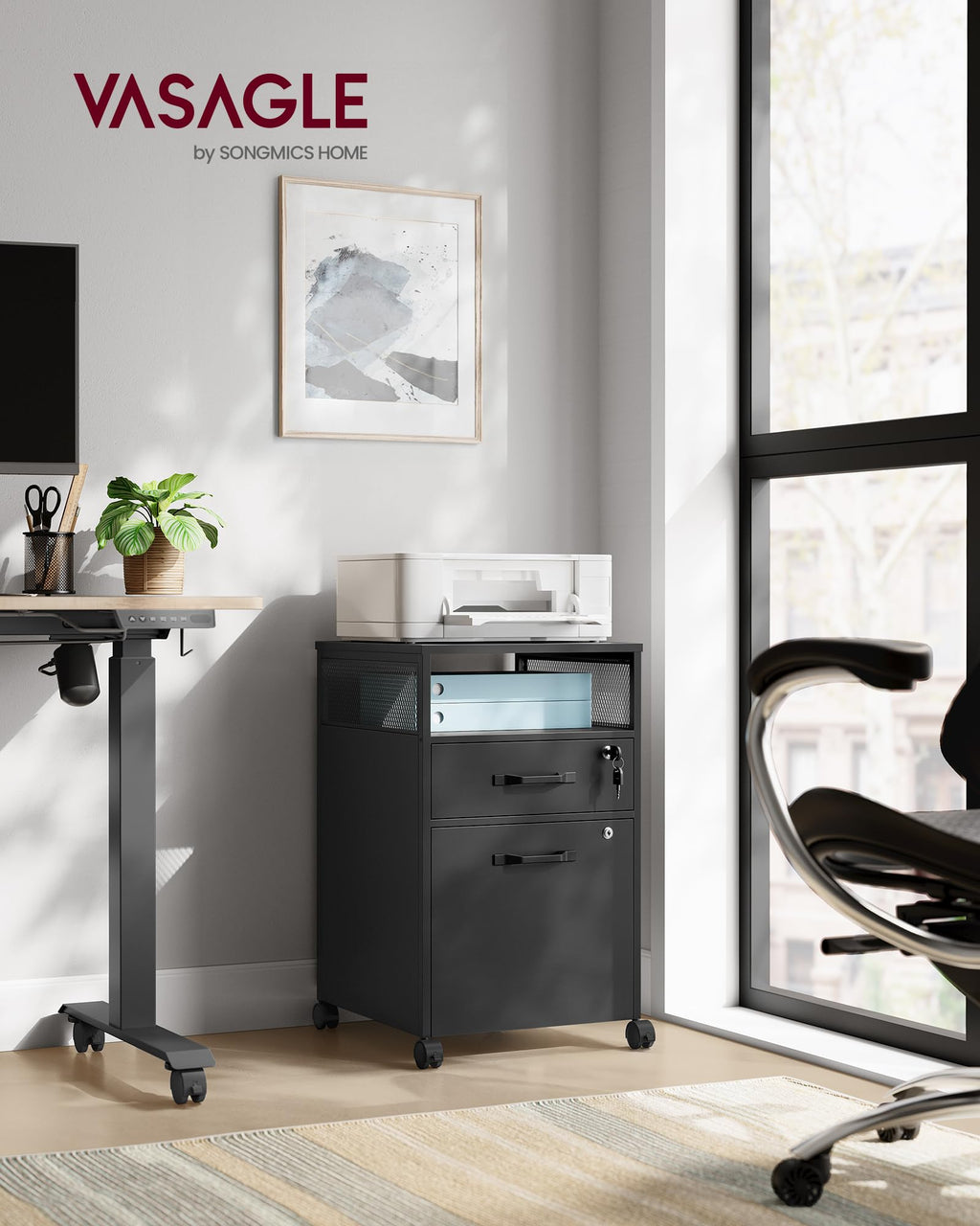 2 Drawer File Cabinet with Lock P9560