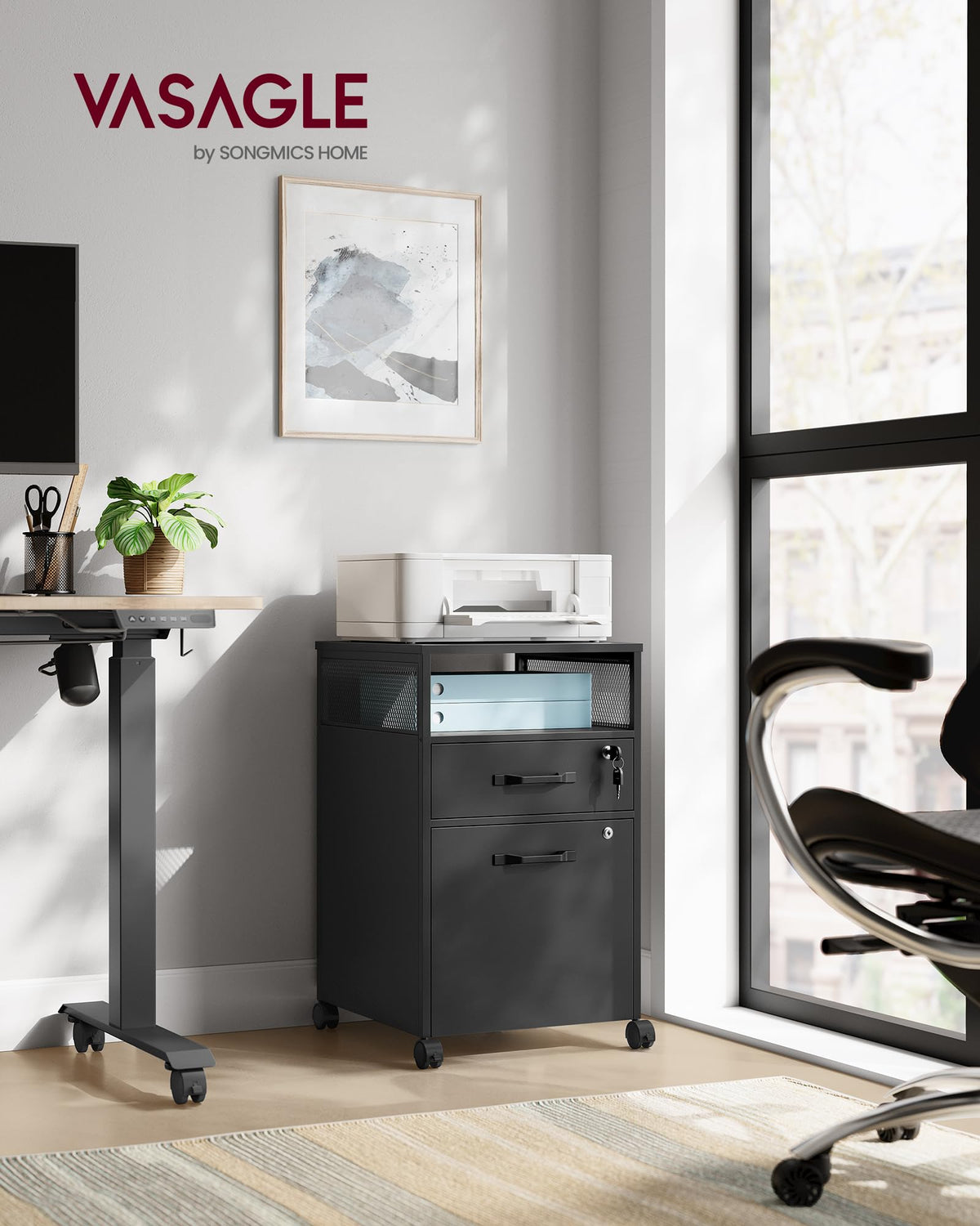2 Drawer File Cabinet with Lock P9560