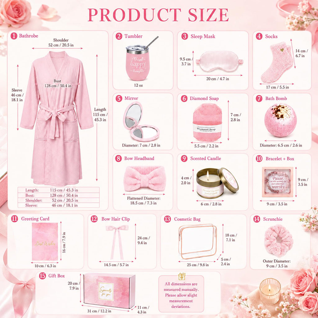 14 Pcs Pink Spa Robe Set P331