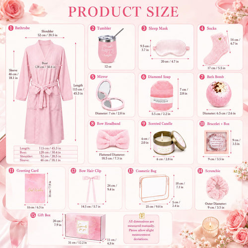14 Pcs Pink Spa Robe Set P331