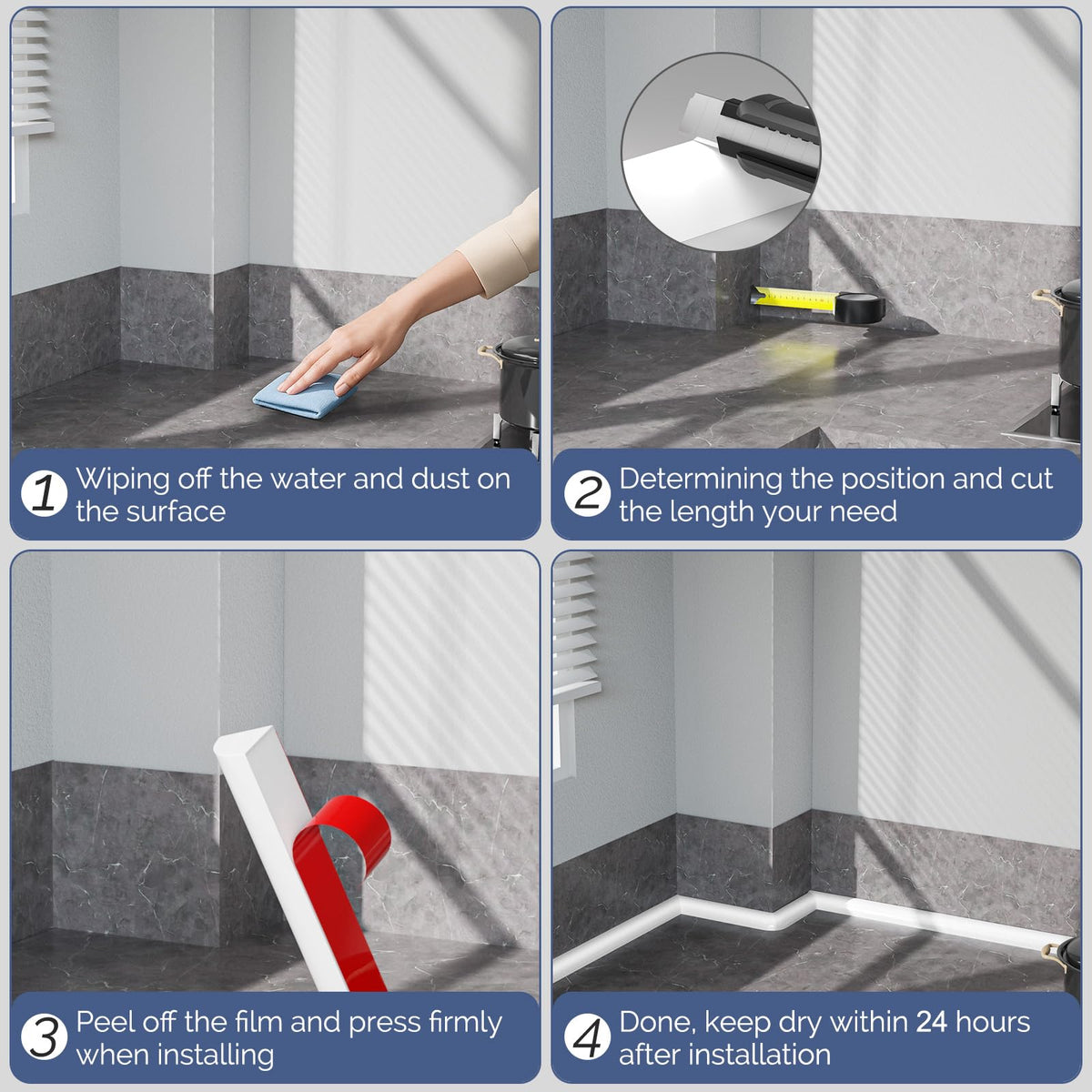 Quarter Round Molding Peel and Stick Baseboard Trim Q5900
