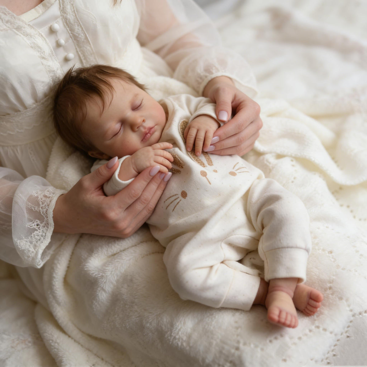 Realistic Silicone Full Body Girl Baby Doll with Hair Z5085
