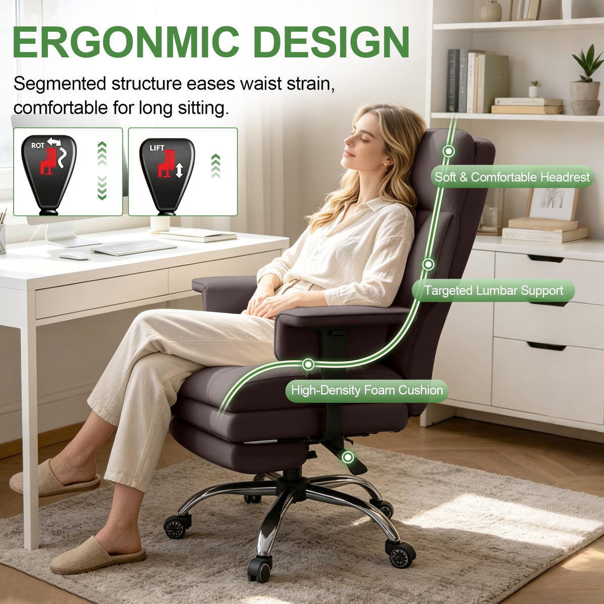 Brown Ergonomic Office Chair A4445