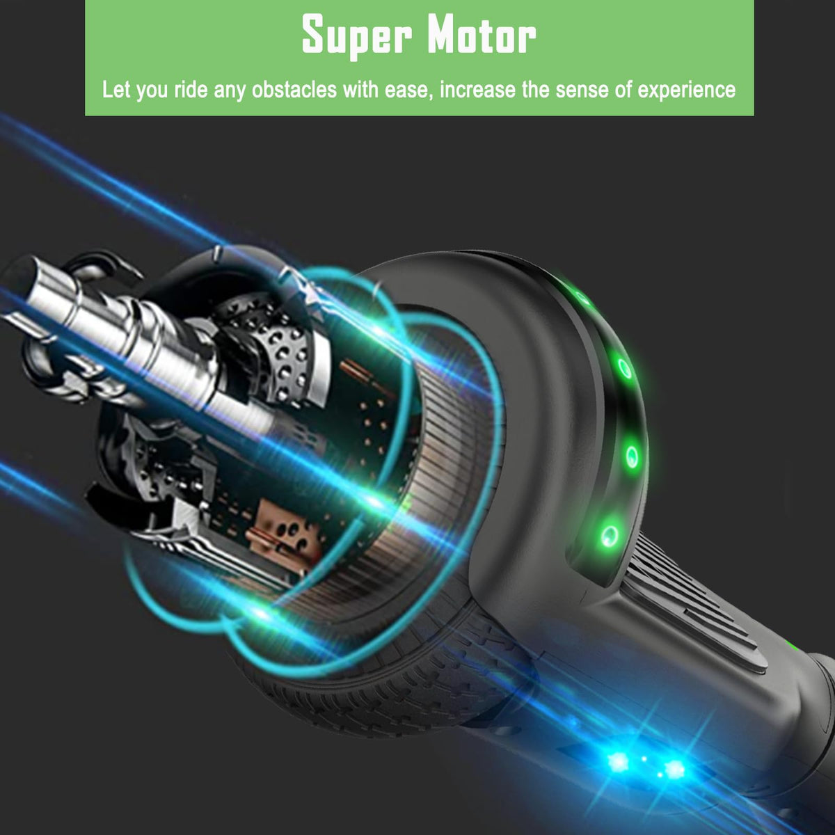 CBD Scooter with LED Lights, 6.5" Wheels, Dual 300W Motor R725