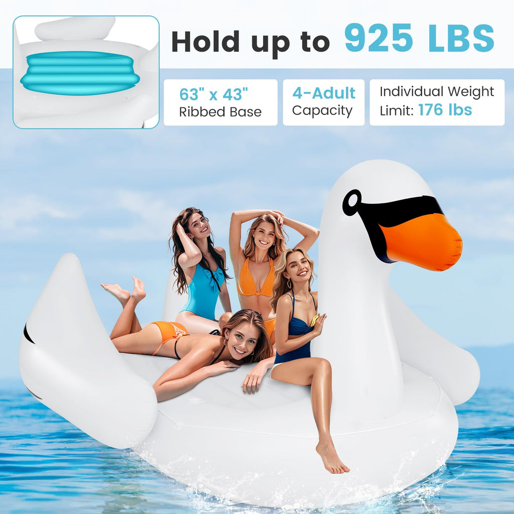 4-Person Inflatable Pool Float with Cup Holders D135488