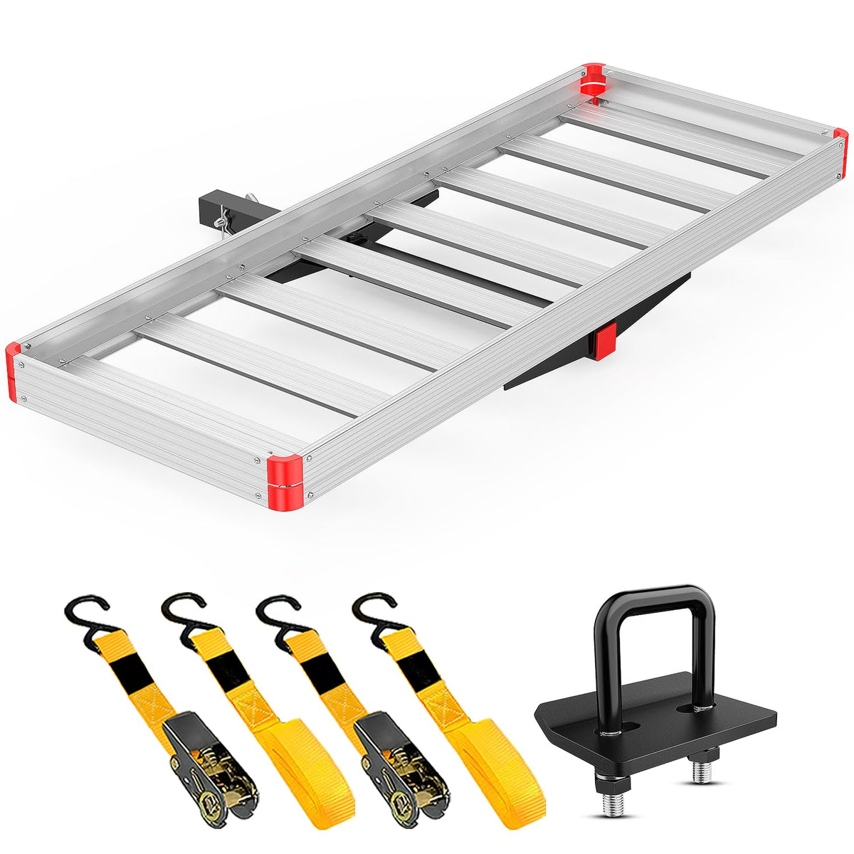Aluminum Hitch Cargo Carrier 60" x 22" x 3.25" 500 lbs Cargo Basket for 2" Receiver E167016