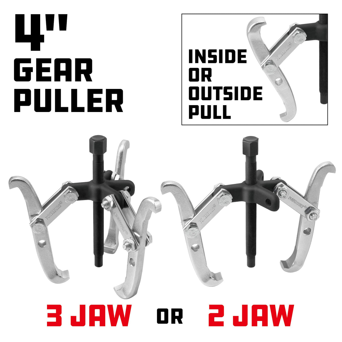2/3 Jaw Reversible Gear Puller Set, 4-Inch Z274