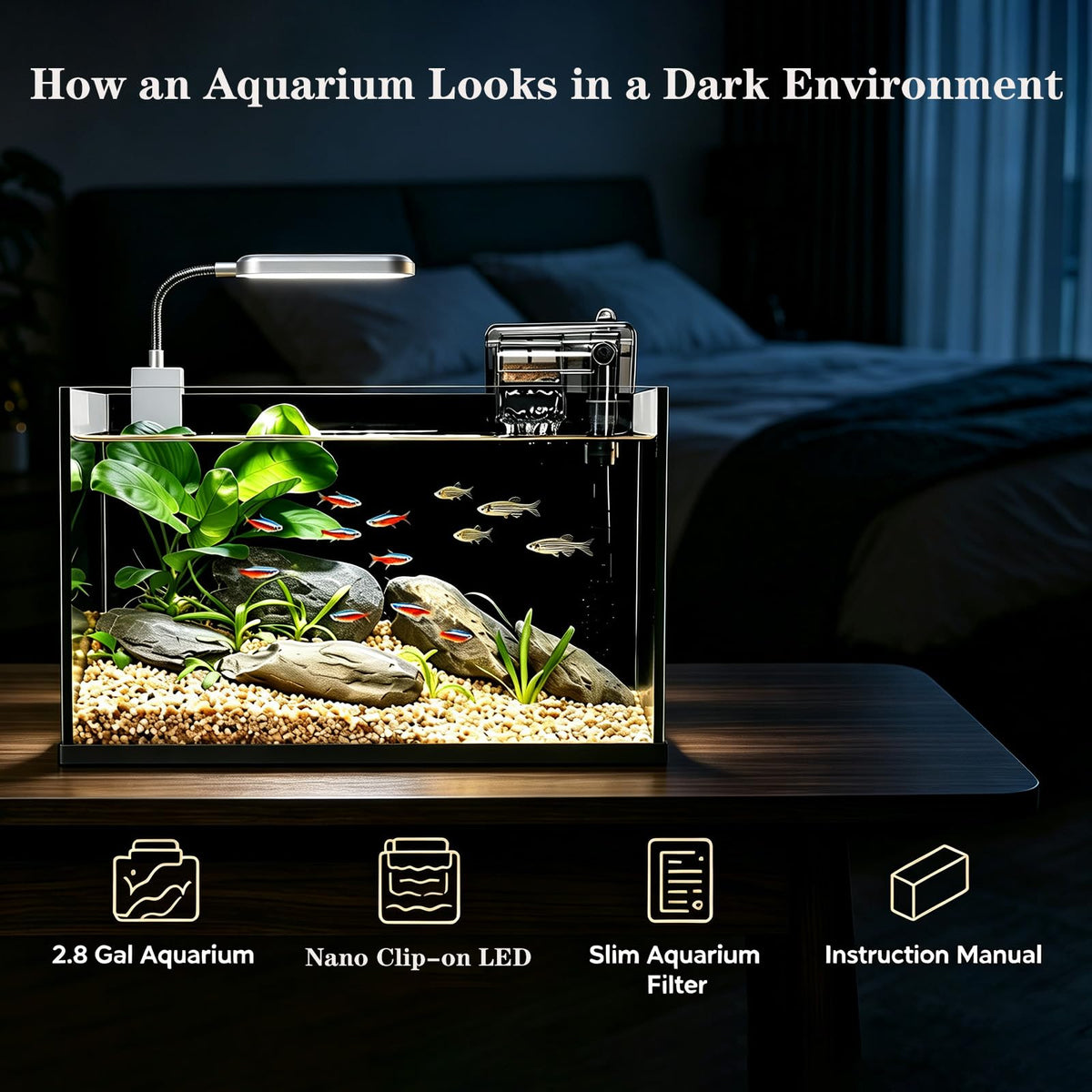 2.8 Gallon Glass Aquarium Starter Kit Y4796