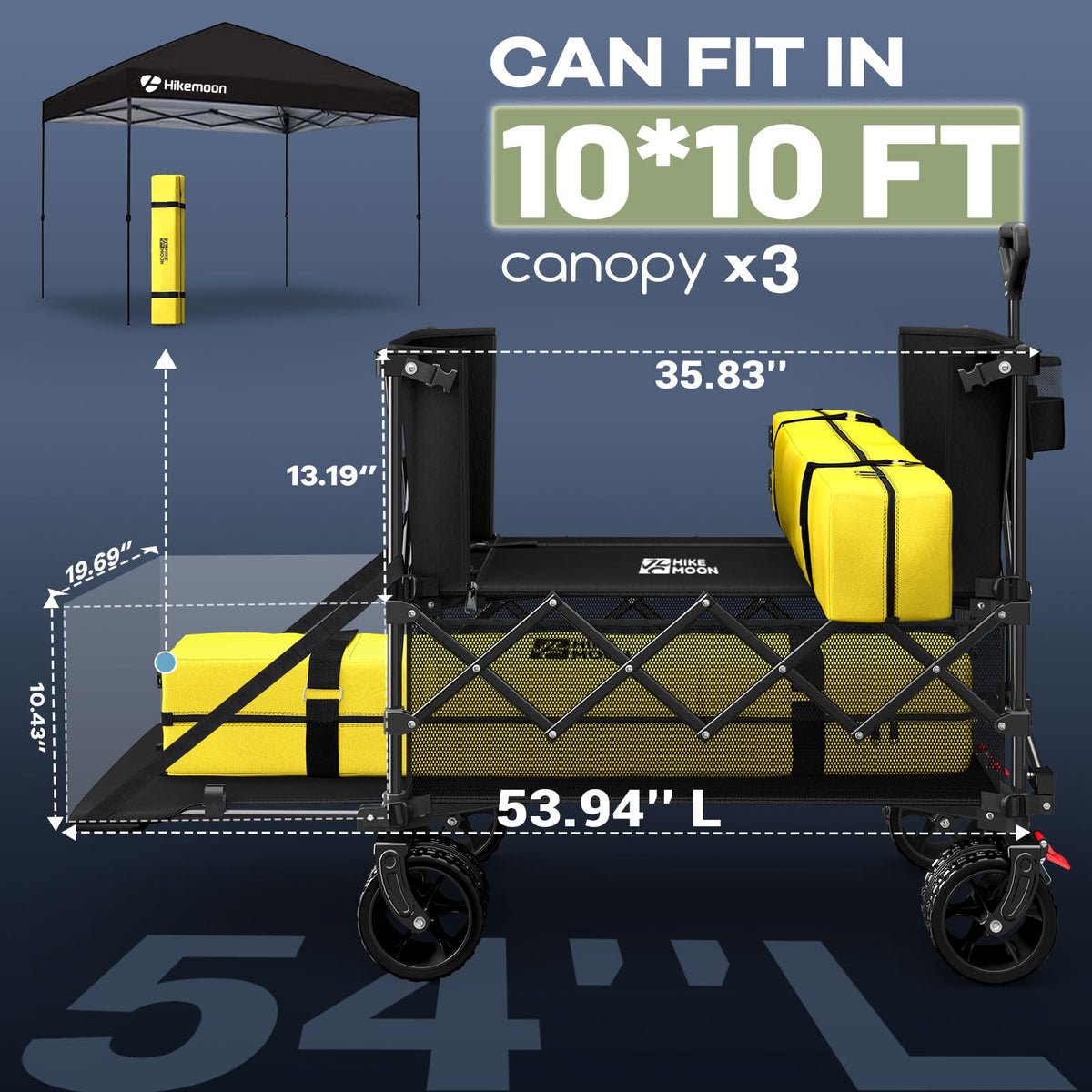 Collapsible Wagon with Extended Tailgate, Black B801