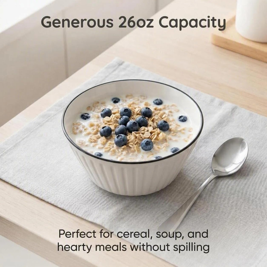 White Ceramic Serving Bowls Set of 4 F386416
