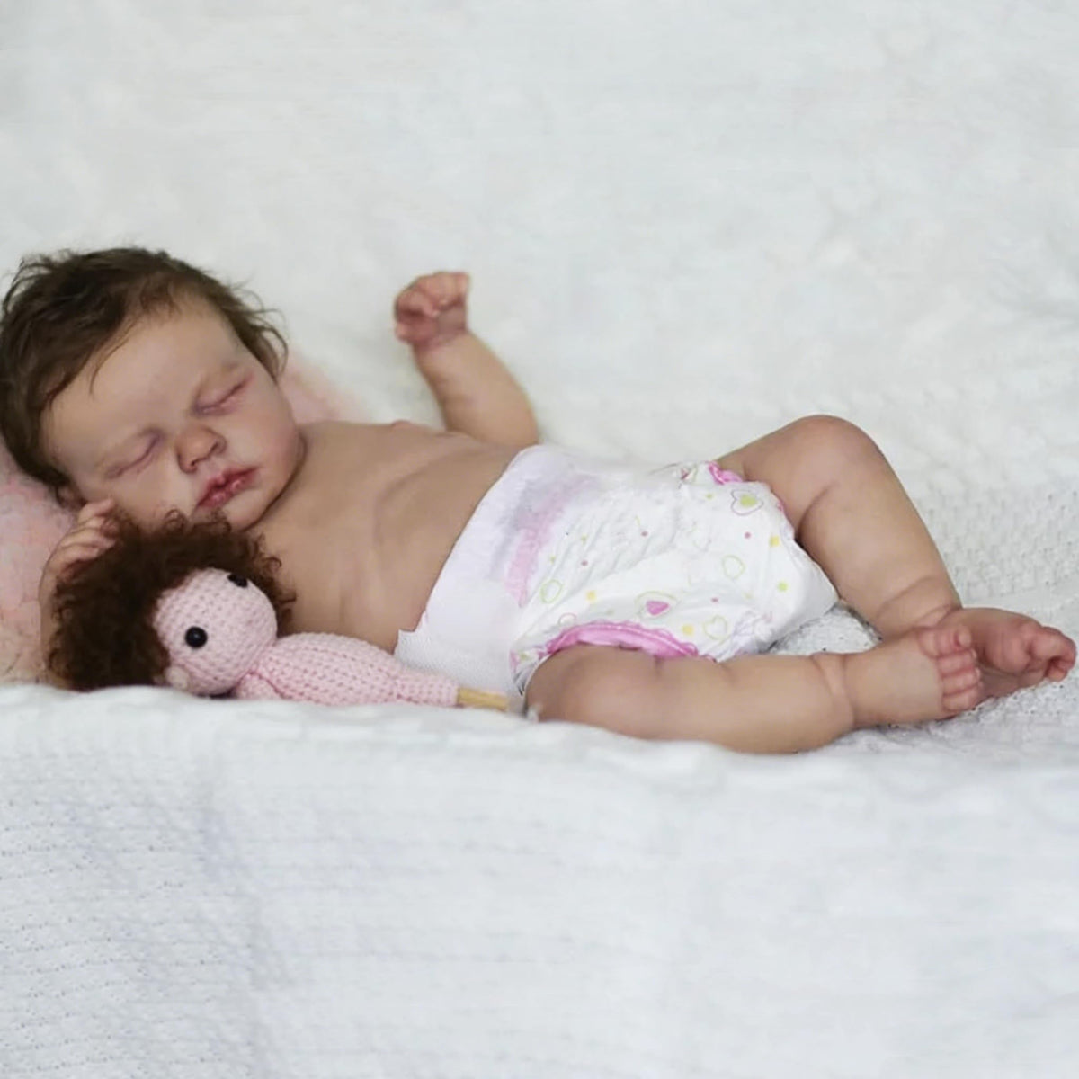 Realistic Silicone Full Body Girl Baby Doll with Hair Z5085