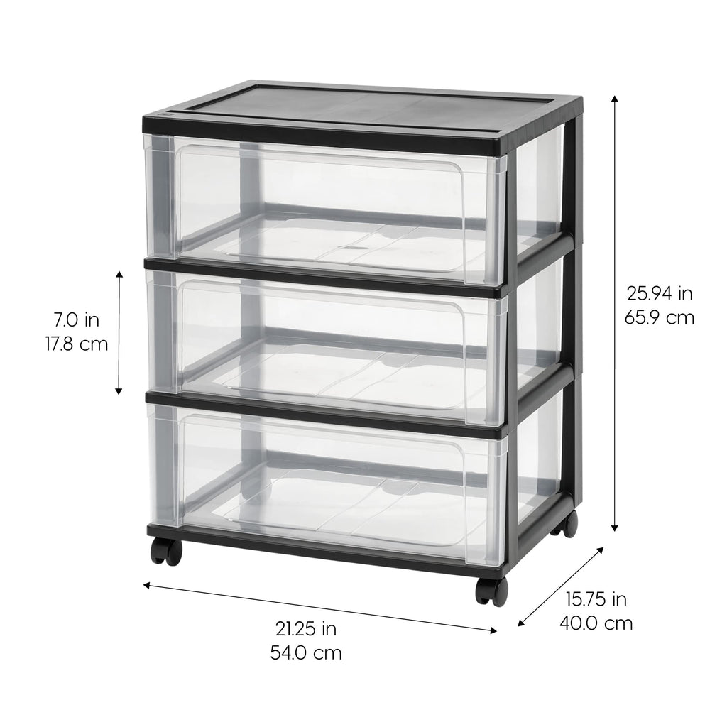 3 Drawer Storage Cart with Wheels W949030