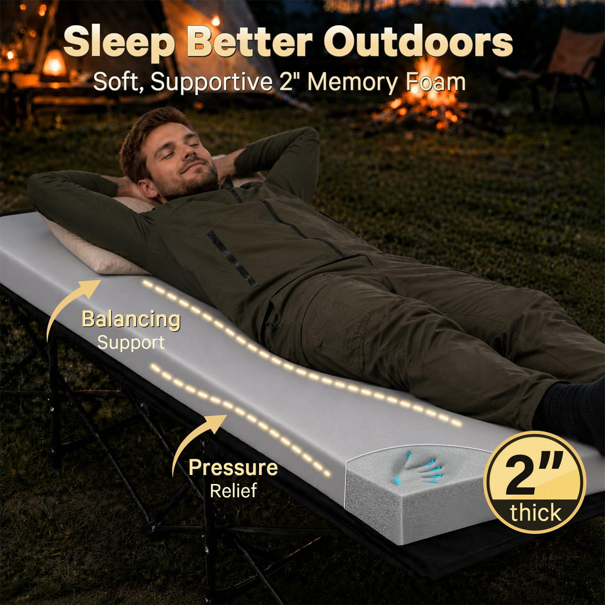 2 Inch Memory Foam Camping Cot Pad T62455