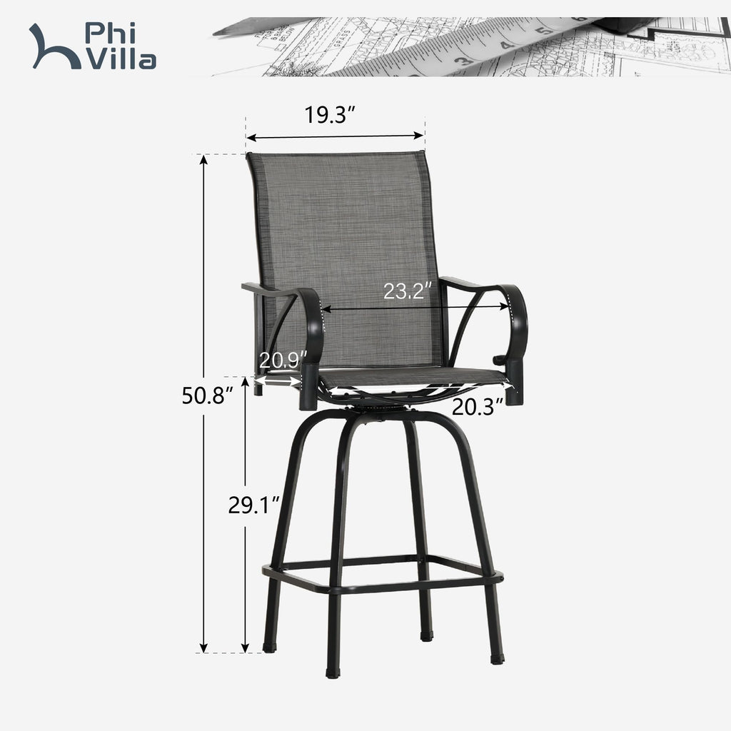 Set of 4 Swivel Outdoor Bar Stools L998