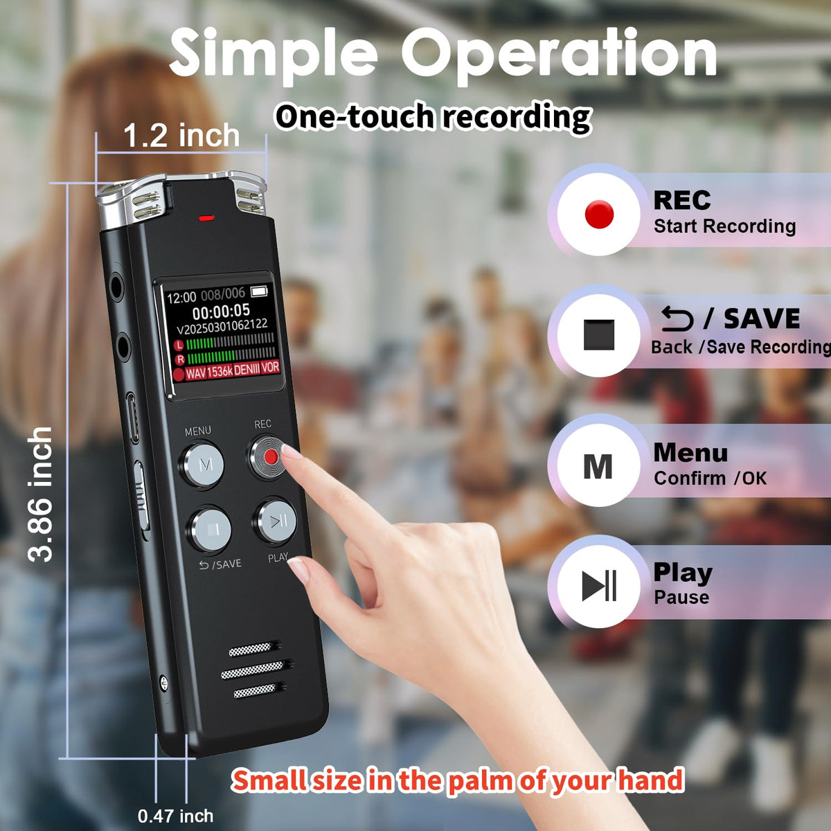 64GB Digital Voice Recorder with Playback K5347