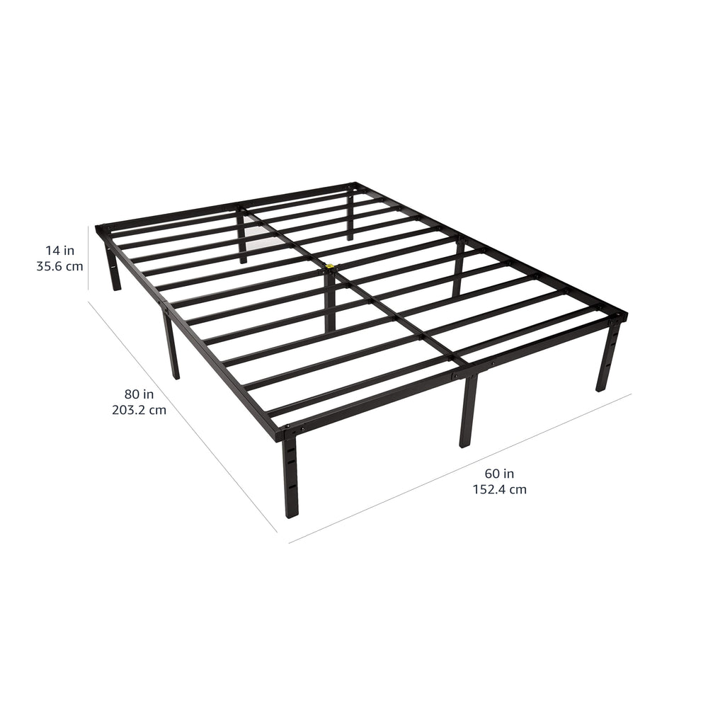 Queen Size Black Steel Platform Bed Frame J187332