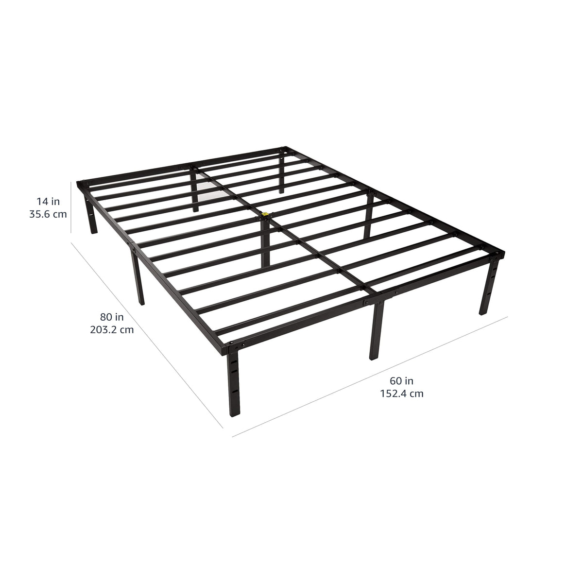 Queen Size Black Steel Platform Bed Frame J187332