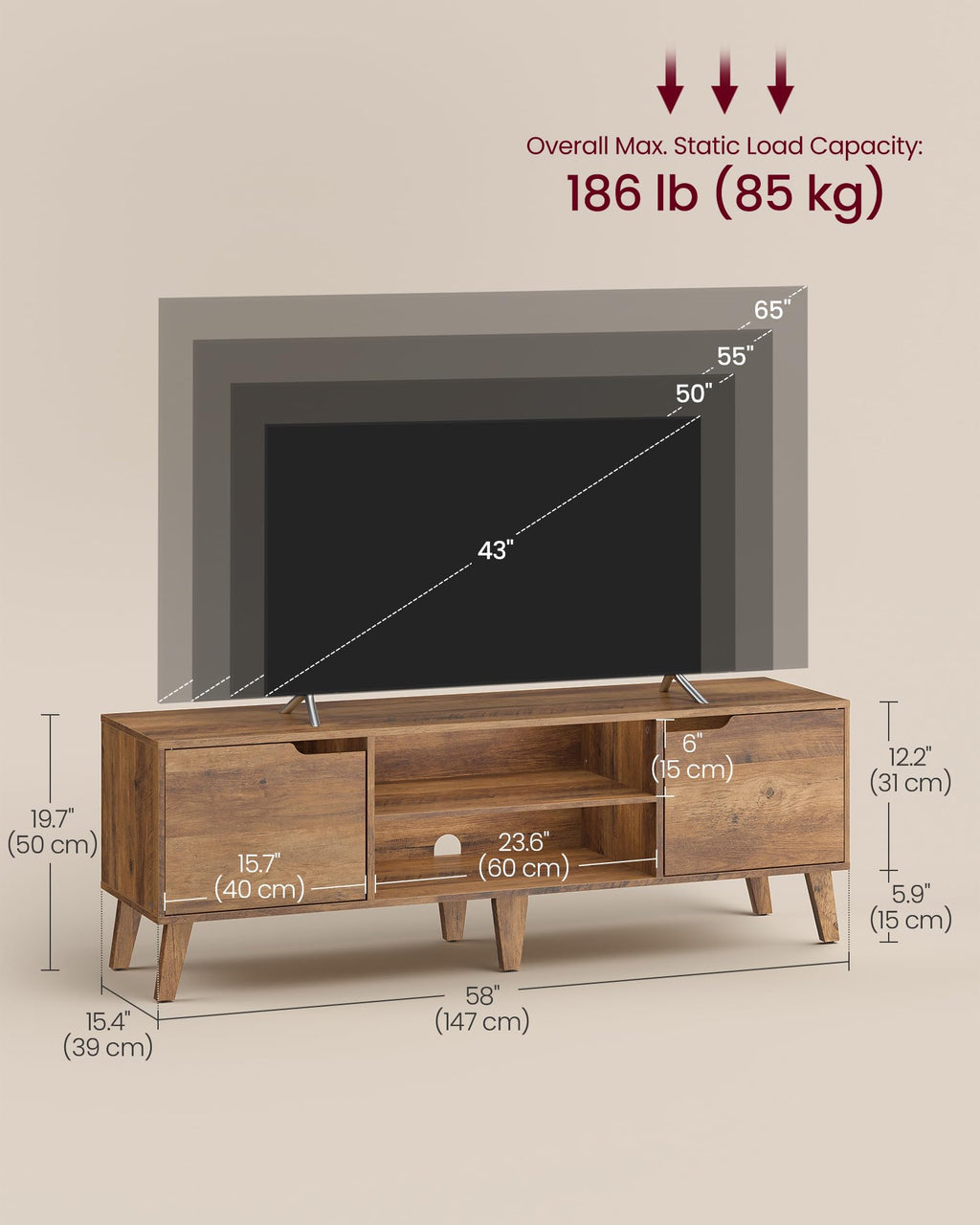 TV Stand with Adjustable Shelf A4110